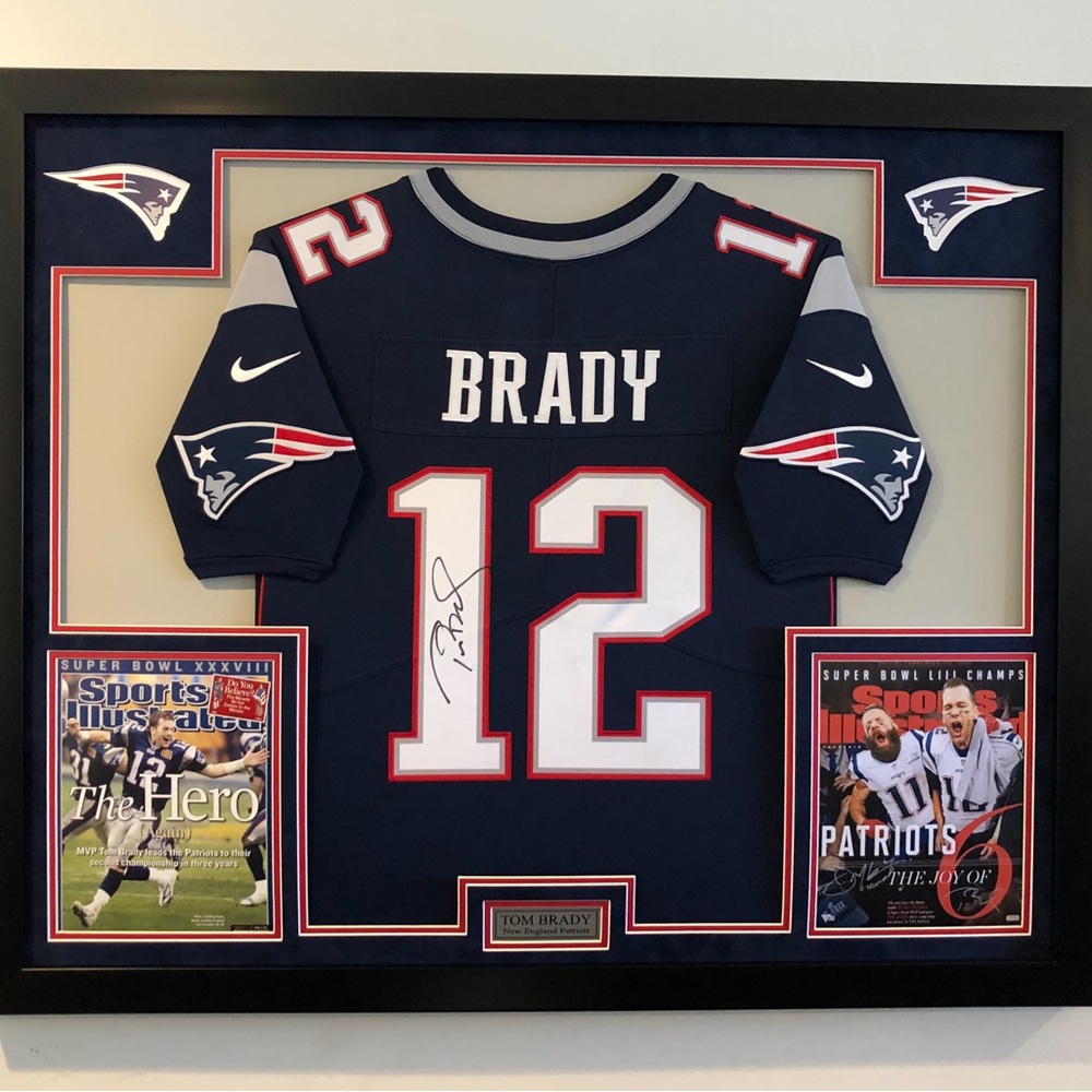 Custom Framed Tom Brady Autographed patriots uniform signed
